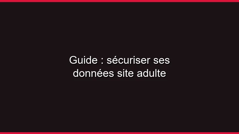 Guide : sécuriser ses données en ligne